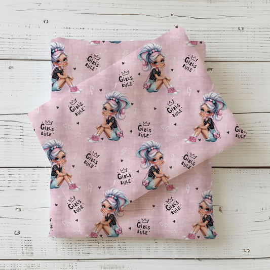 Stoffe Meterware „Girls Rule" - Jersey oder French Terry