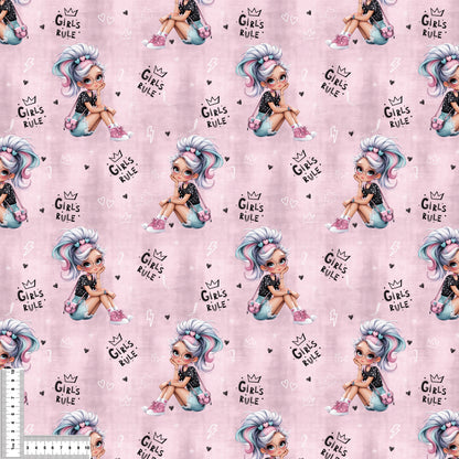 Stoffe Meterware „Girls Rule" - Jersey oder French Terry