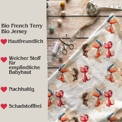 Stoffe Meterware "Drachenfreunde" - Jersey oder French Terry