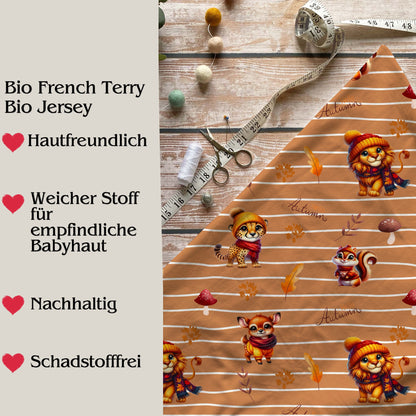 Stoffe Meterware " Herbstfreunde" - Jersey oder French Terry