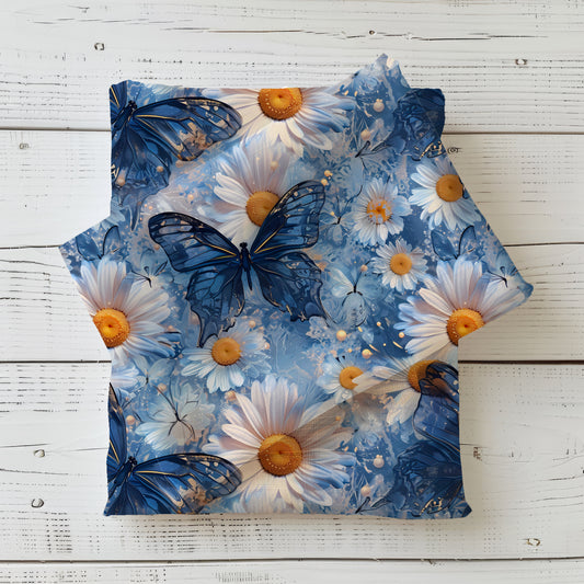 Stoffdesign „Blauer Flügeltanz“ Schmetterlingsstoff 0,5m Softshell