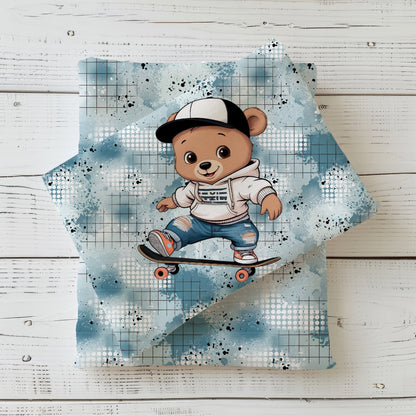 Jersey oder French Terry Panel "Skater Bär" - inkl. Kombi