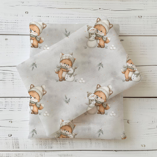 Jersey | Rib Jerse | French Terry „Fuchs & Schneemann" Weihnachten