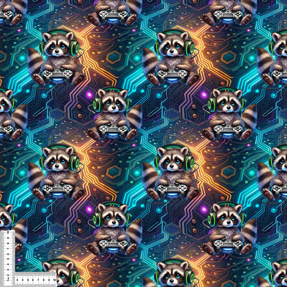 Jersey | Rib Jersey | French Terry Stoffe Meterware "Gamer Waschbär“