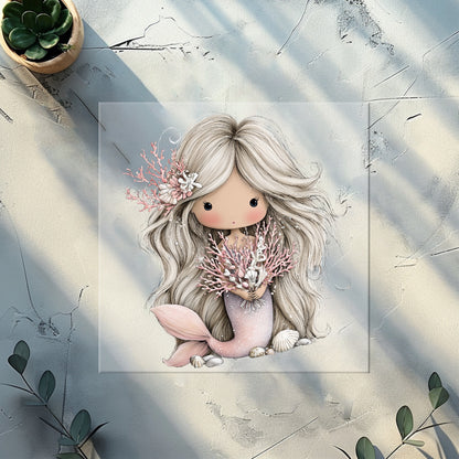 Meerjungfrau Kinder Bügelbild „Magische Meeresfreunde“ | DTF Transfer für Kleidung & Accessoires