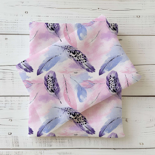 Feder Stoff Meterware 0,5m French Terry „Federleicht"