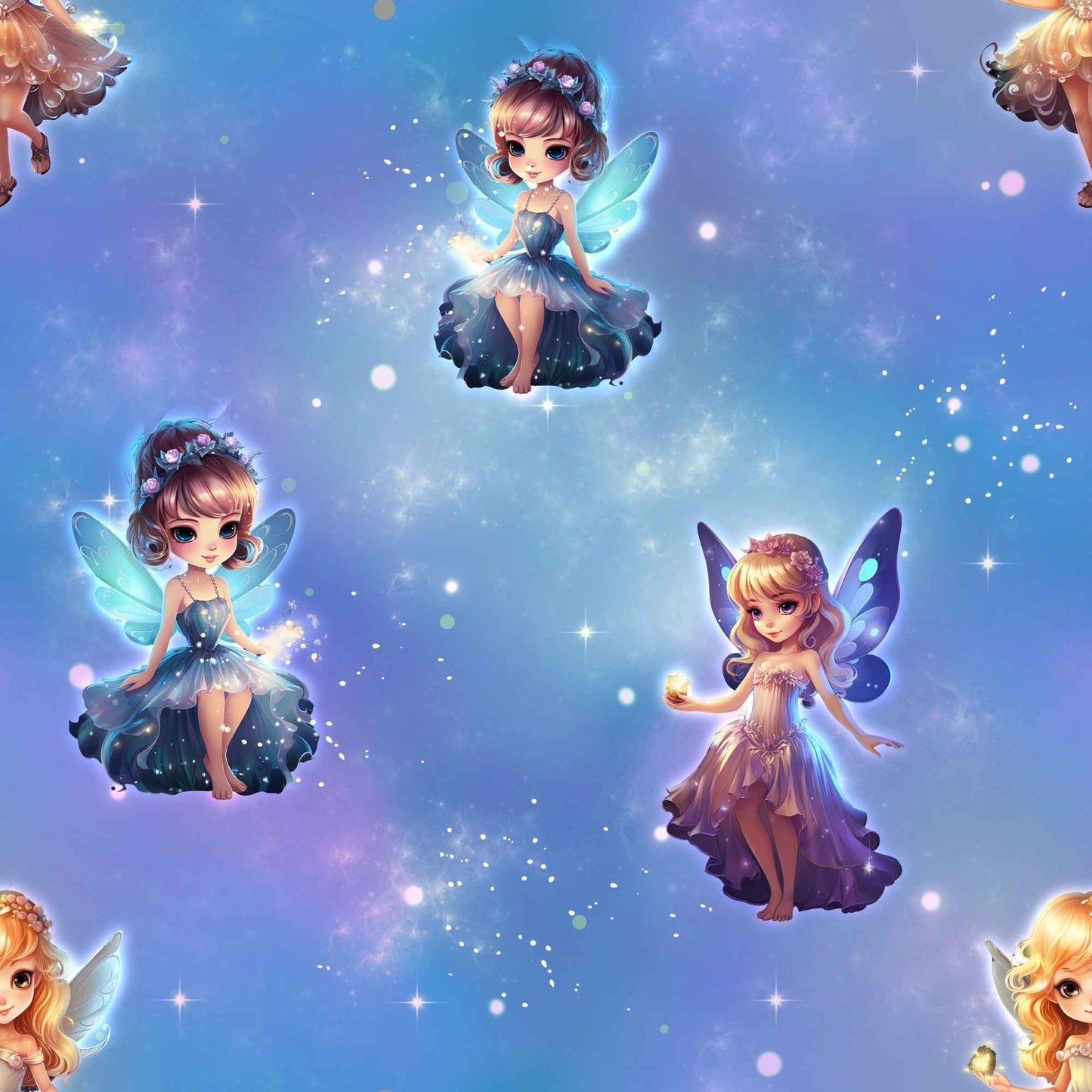 Sternenfee | Feen Stoff Meterware | Kinderstoff