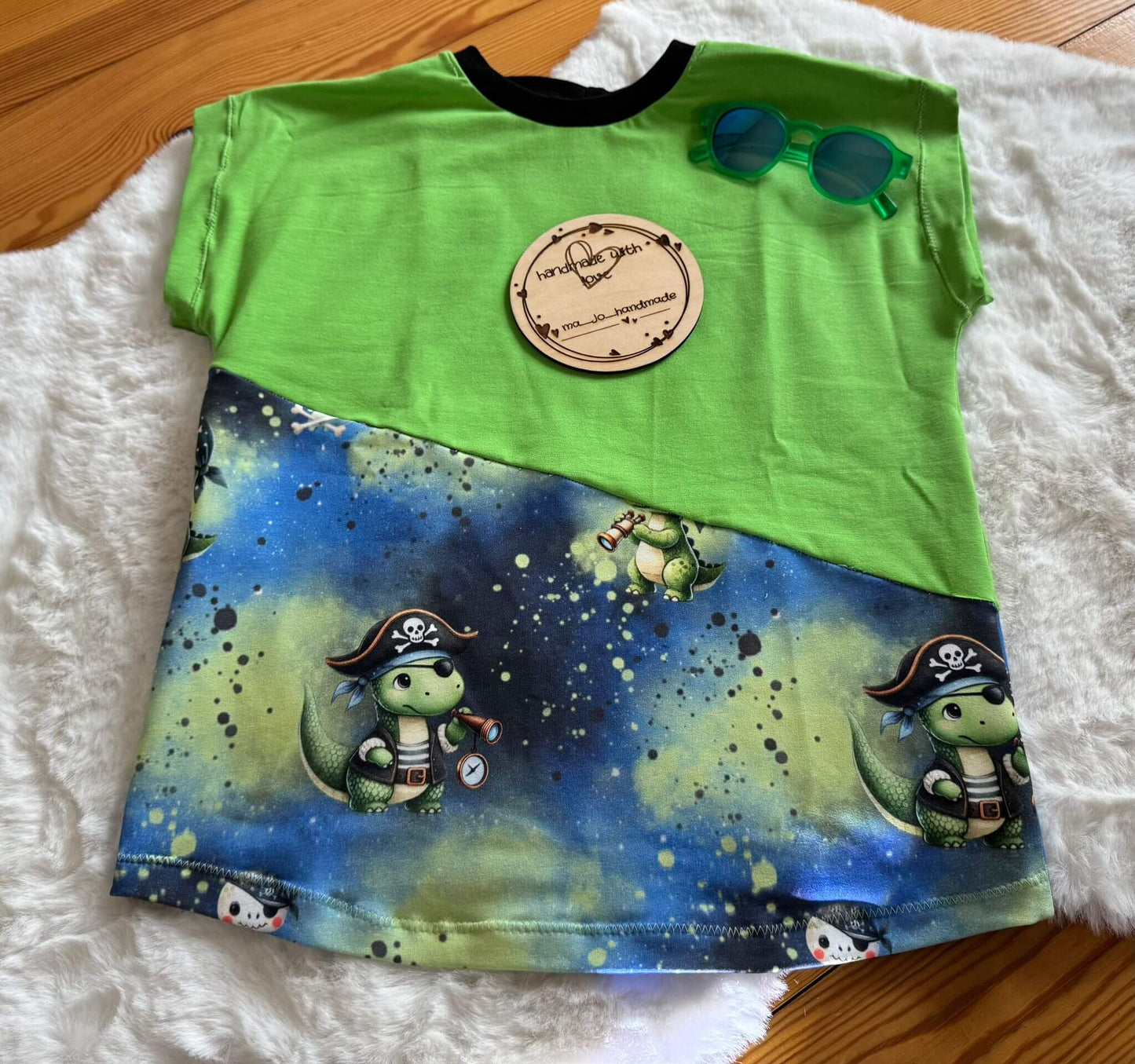 Stoffe Meterware "Piraten Dinos" - Jersey oder French Terry