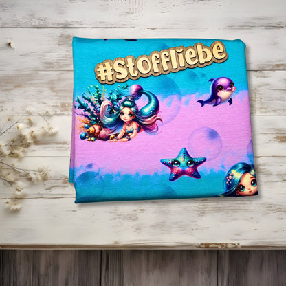 Stoffe Meterware "Mermaid" - Jersey oder French Terry