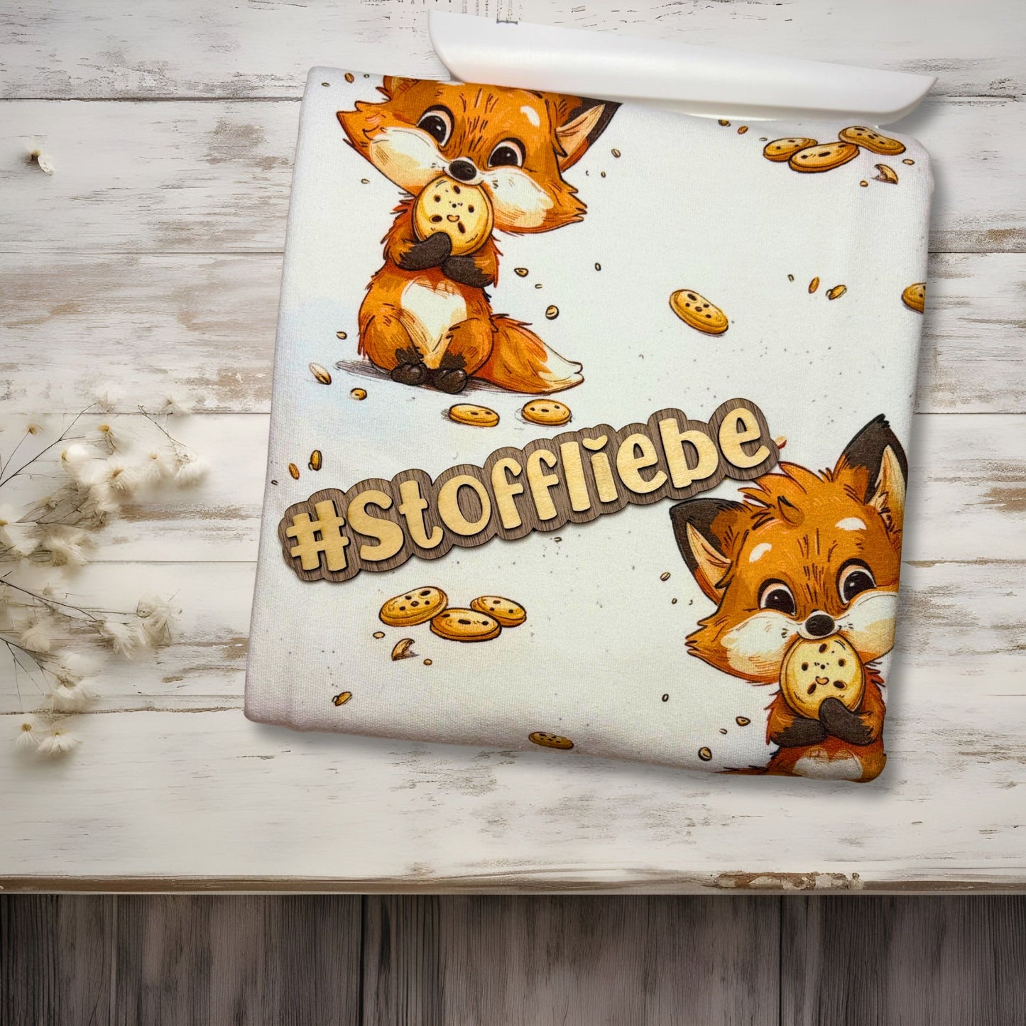 Jersey & French Terry – Fuchs mit Cookie | Bio Kinderstoff Design