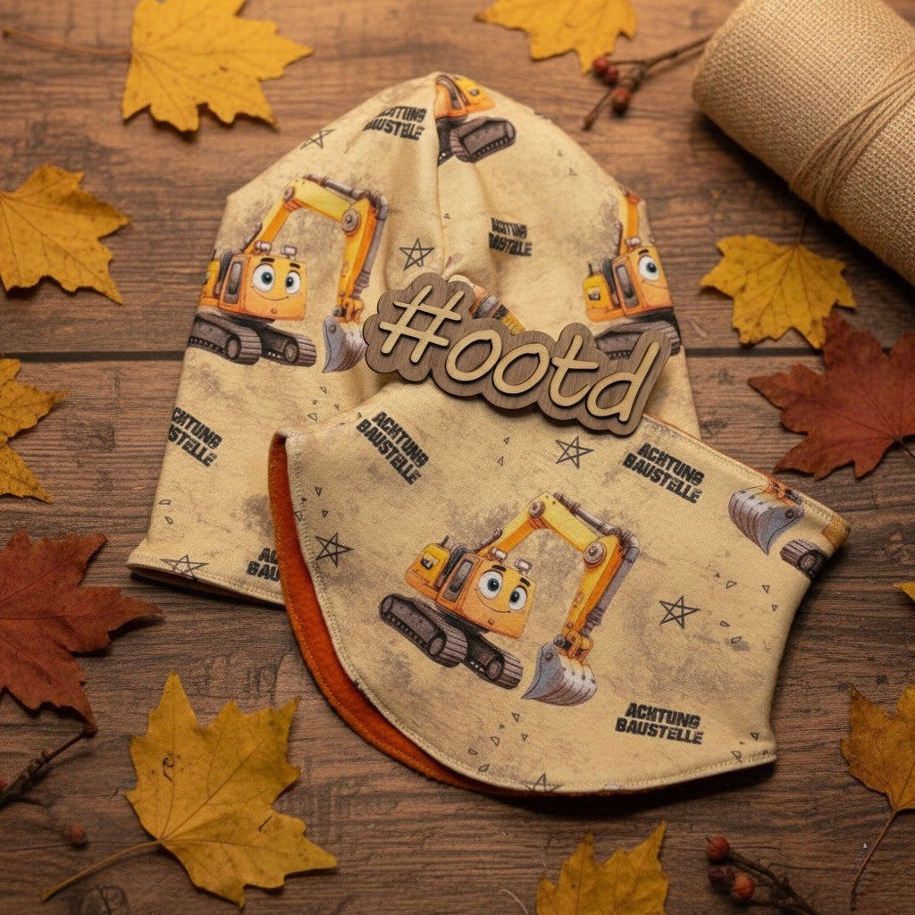 Mütze & Halssocke „Achtung Baustelle“