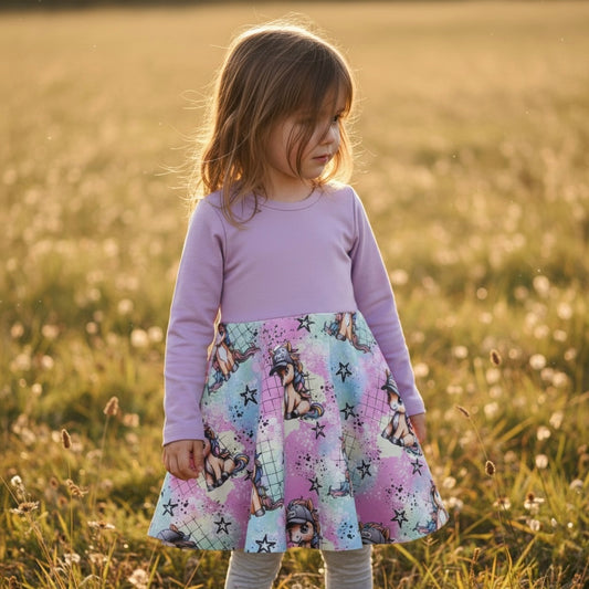 Drehkleid „ Cooles Ponys" aus French Terry