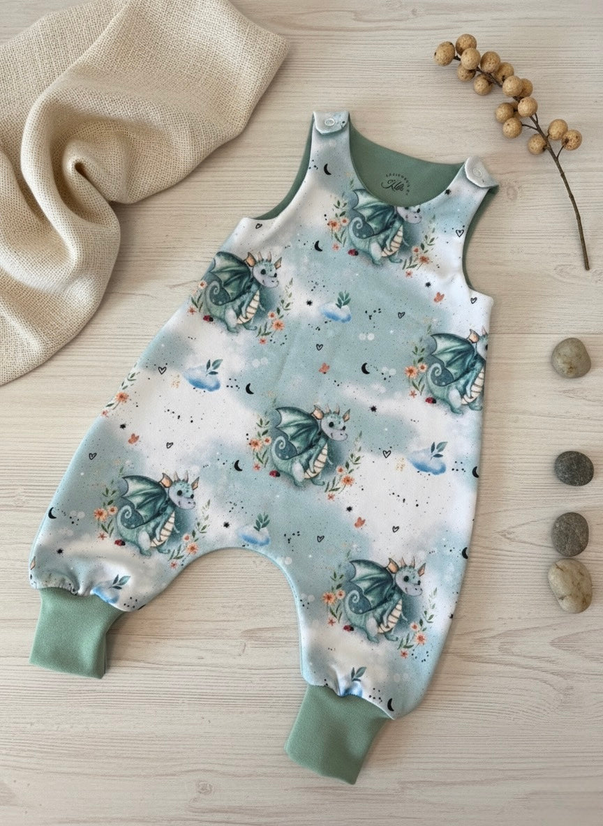 Handmade Baby Strampler "Drachen"