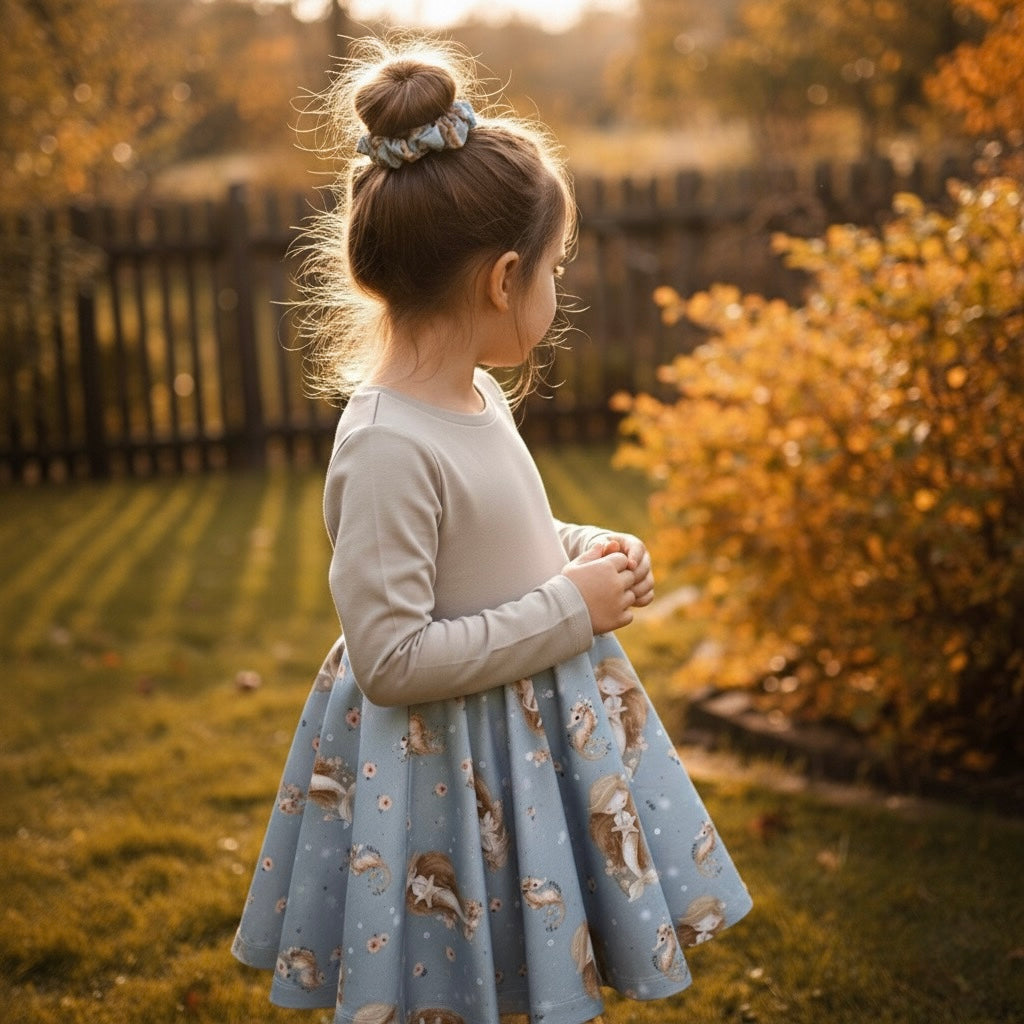 Drehkleid „Meerjungfrau" aus French Terry