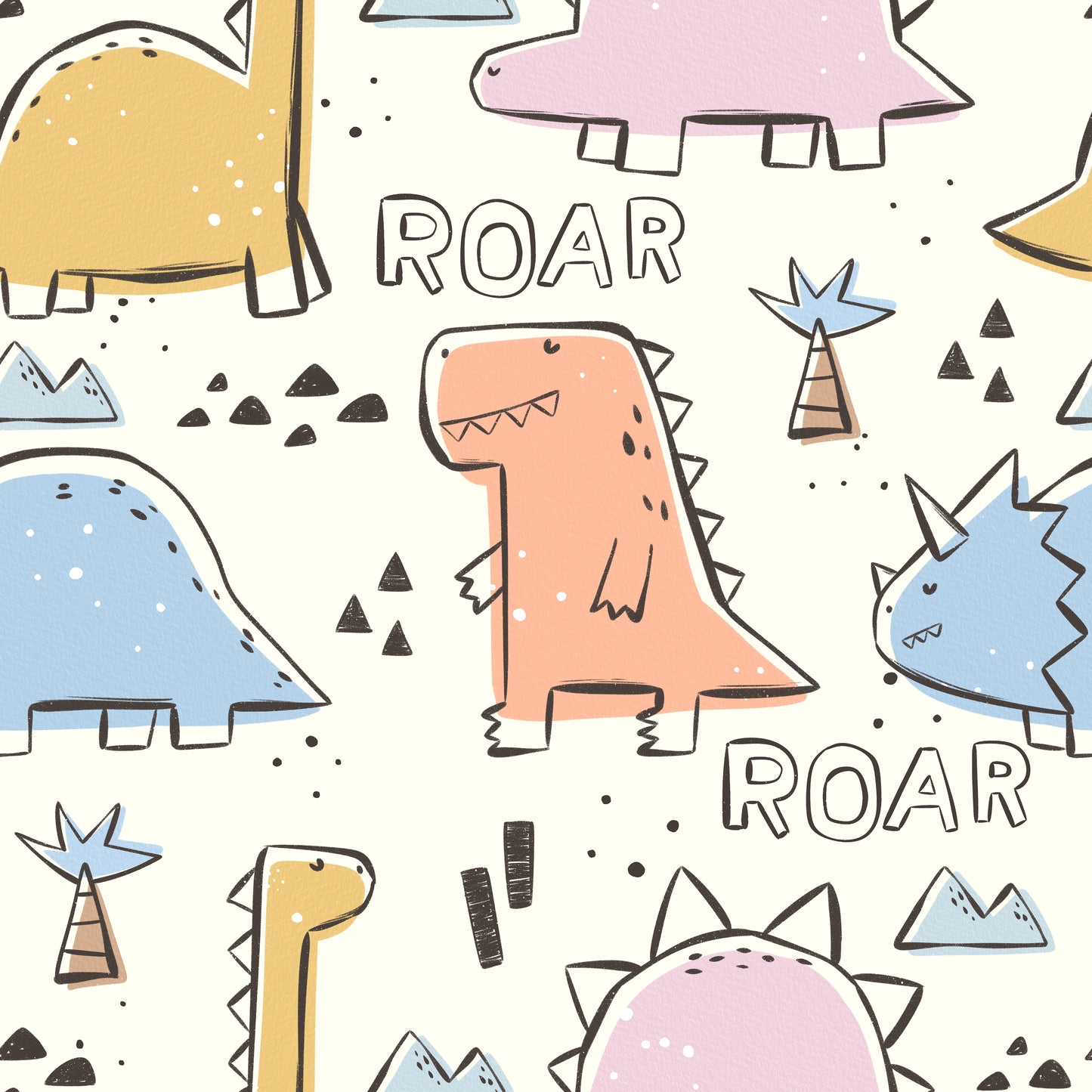 Mini Dino Roar | Dino Stoff Meterware | Kinderstoff