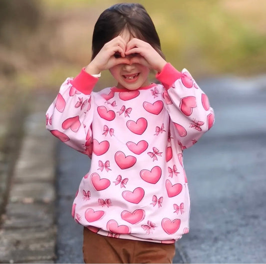 Herzschleife | Herzen Stoff Meterware | Kinderstoff