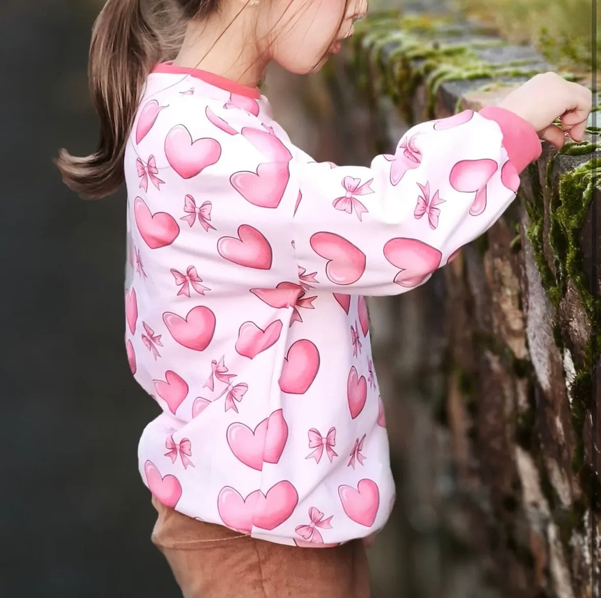 Herzschleife | Herzen Stoff Meterware | Kinderstoff