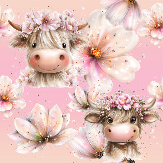 Kinderstoff French Terry Meterware „Highland Kuhliebe" 0,5m Lagerware