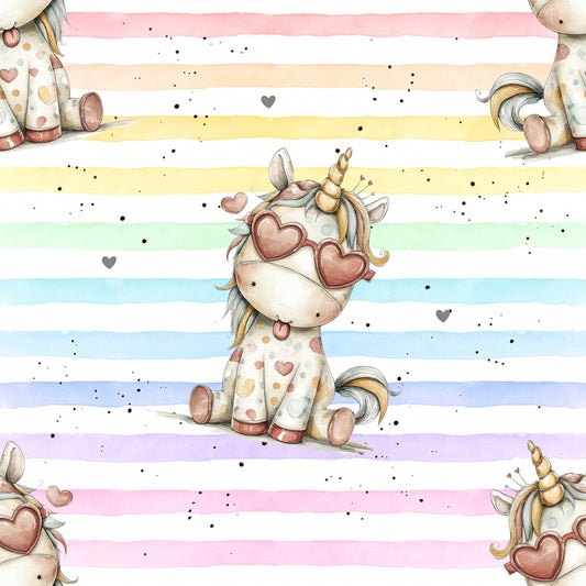 Regenbogen Einhorn | Einhorn Stoff Meterware | Kinderstoff