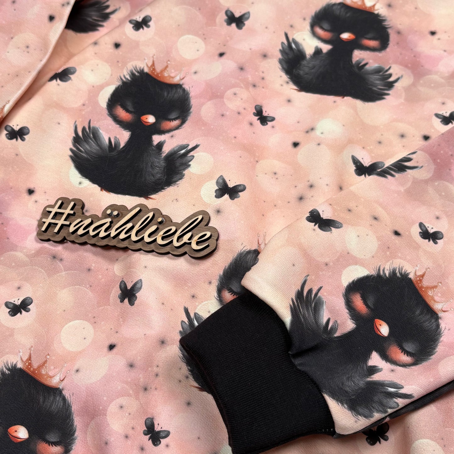 Kinderstoff Jersey Meterware „Schwarzer Schwan" - 0,5m