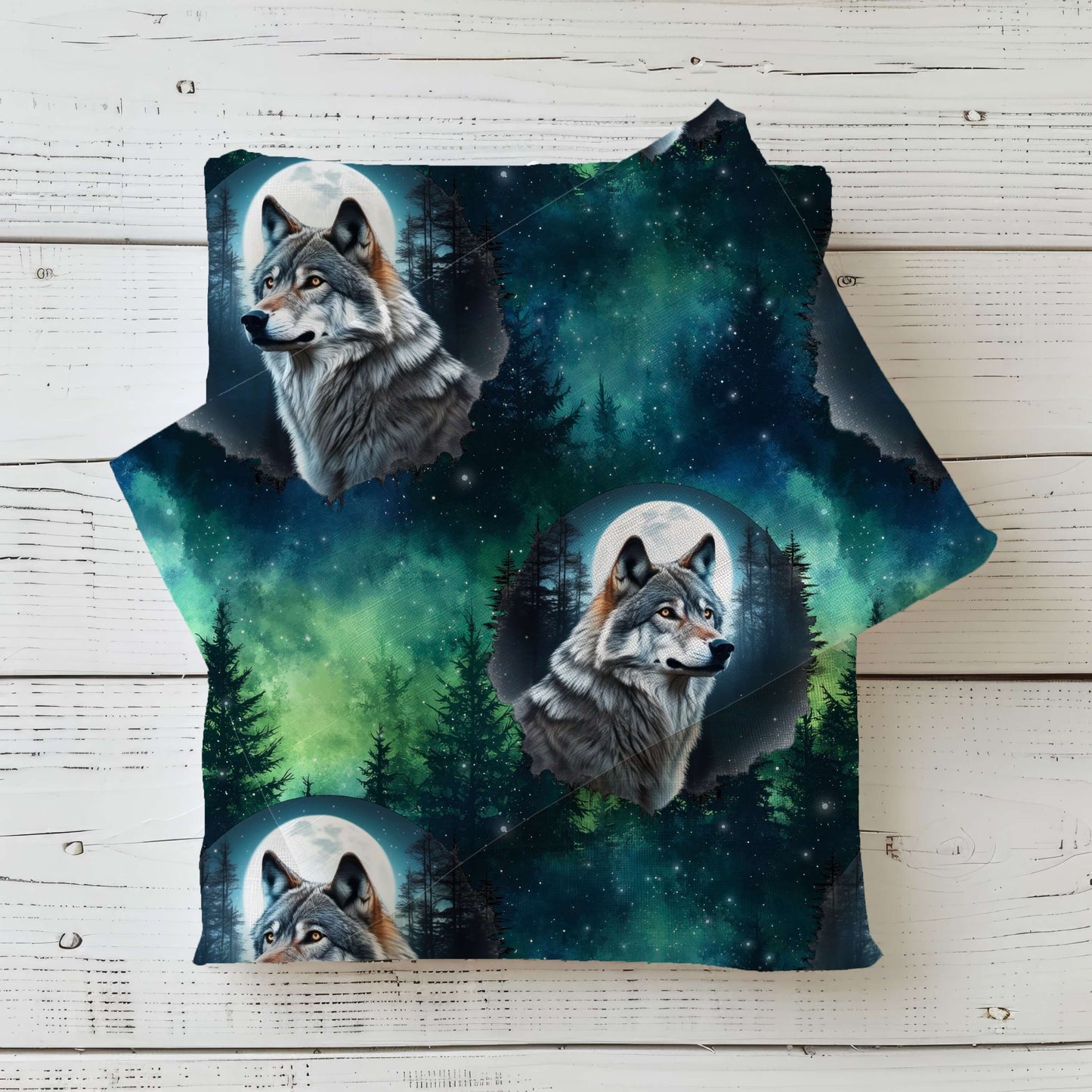 Einsamer Wolf | Wolfs Stoff Meterware | Kinderstoff