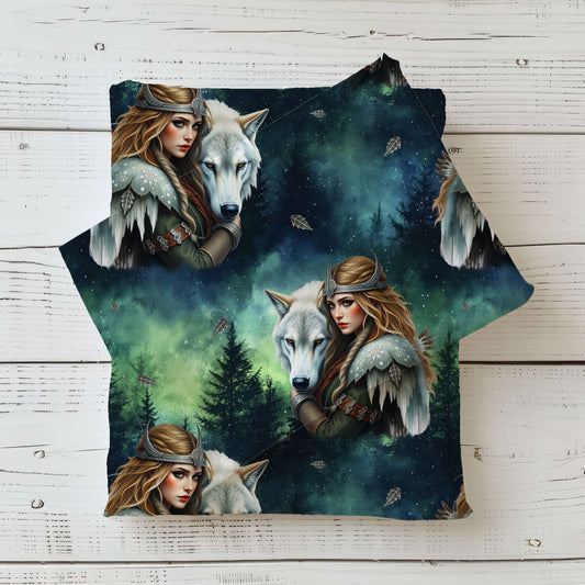 Hüterin des weißen Wolfes | Mystischer Stoff Meterware