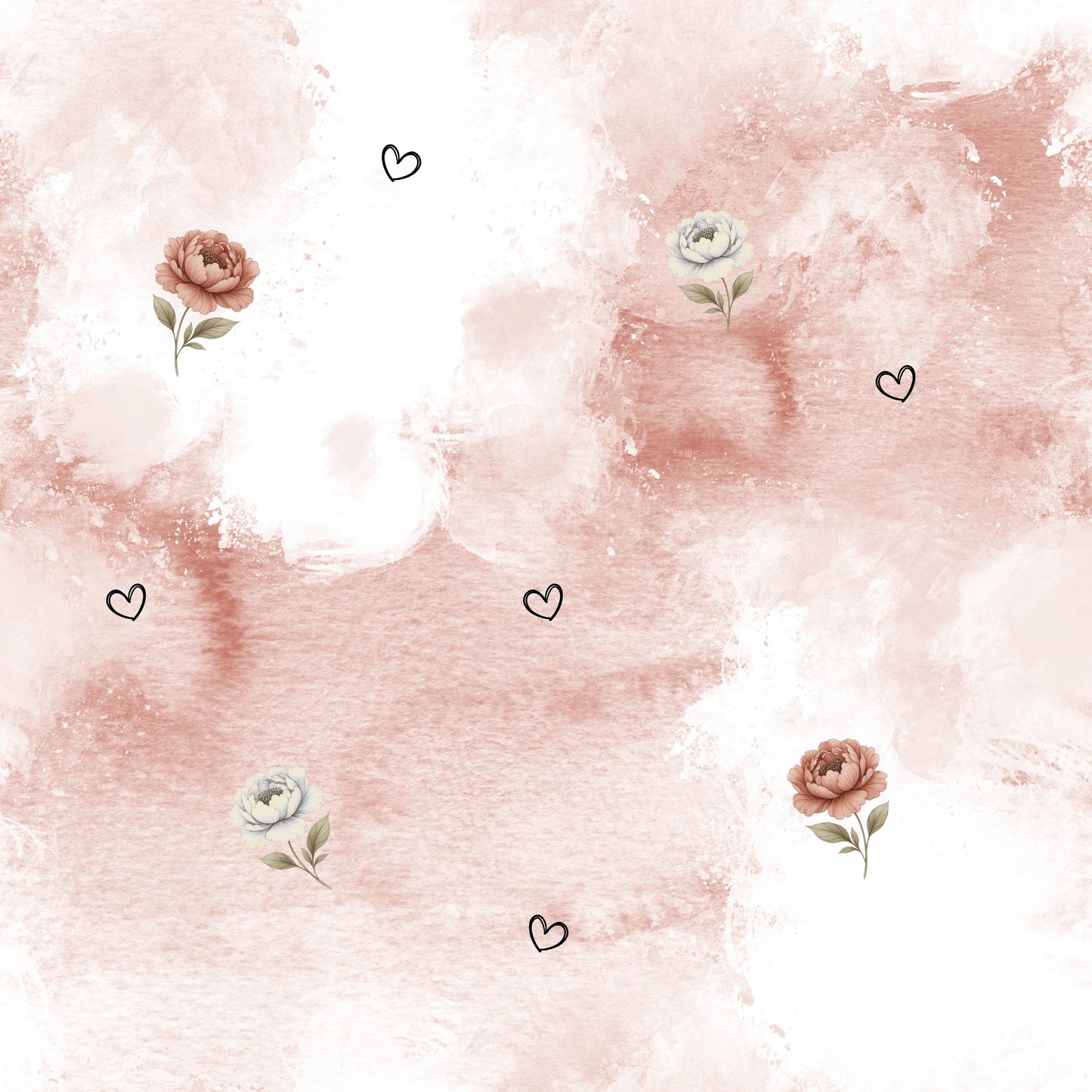 Kombi Stoff Jersey | Rib Jersey | French Terry "Blumen & Herzen"