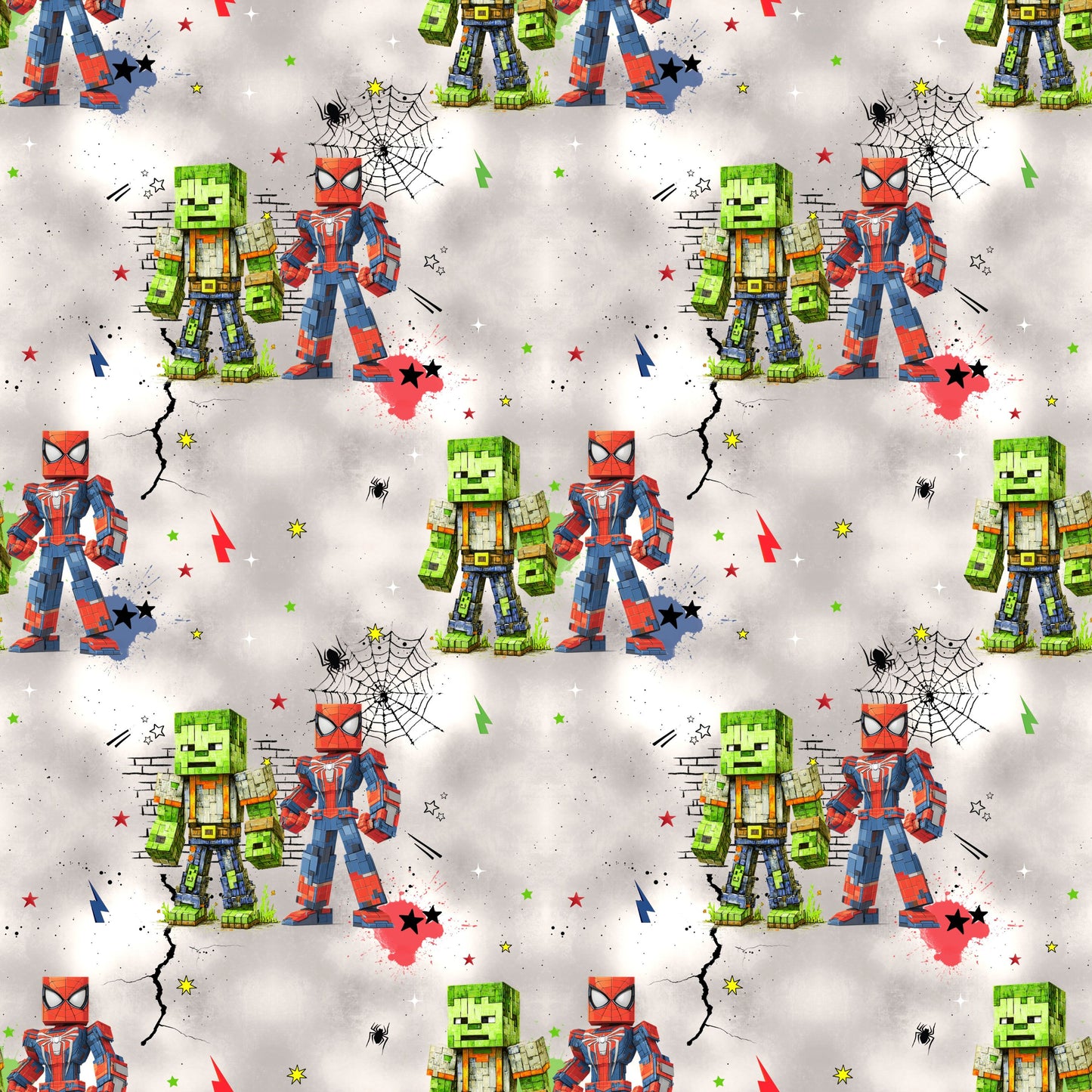 Jersey | French Terry "Pixel Heroes“" als Stoffe Meterware