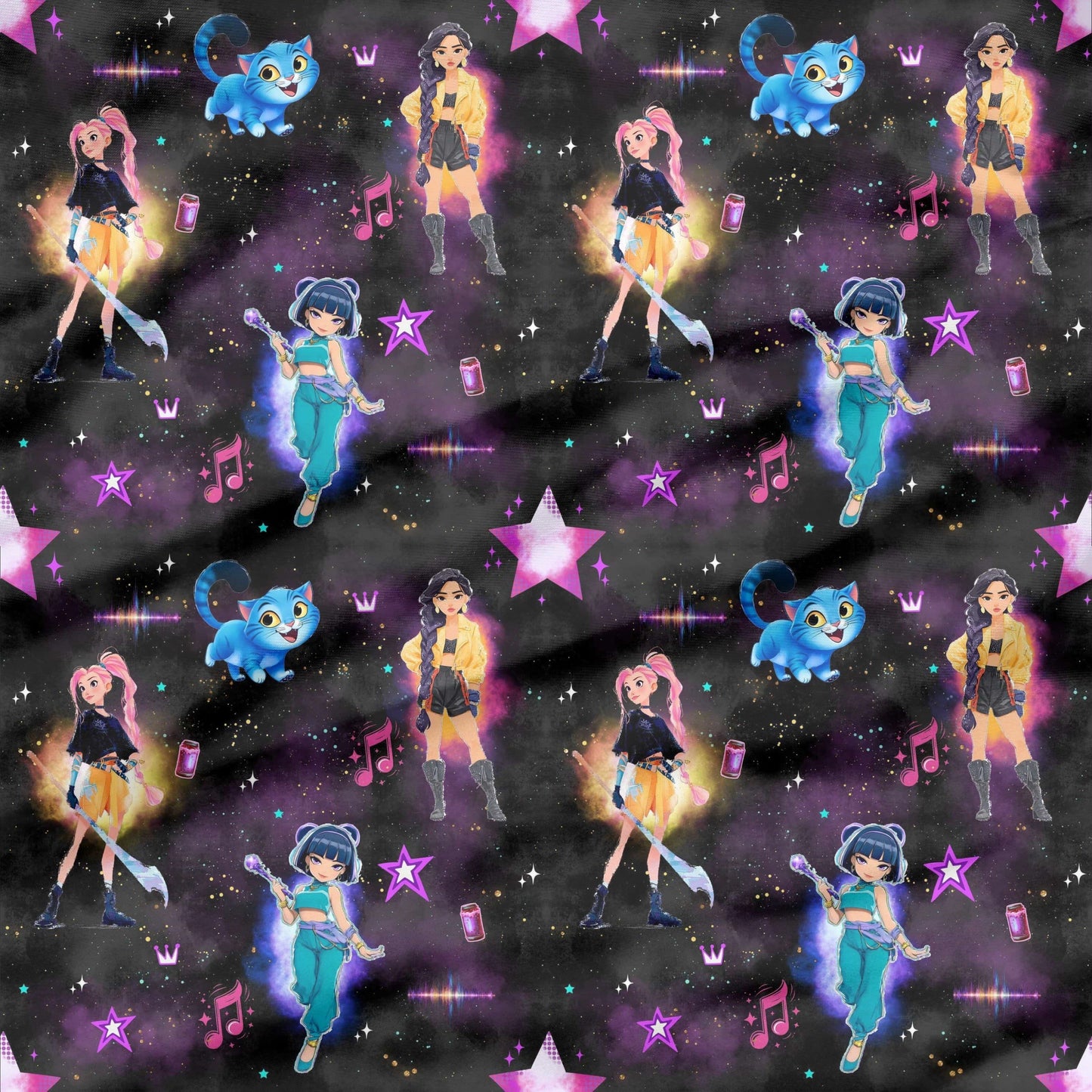 Jersey | French Terry "Magic Girls“" als Stoffe Meterware