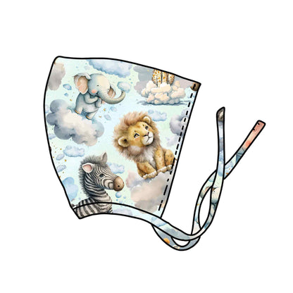 Handmade Baby-Mütze mit Bindebändchen "Safari Träume"