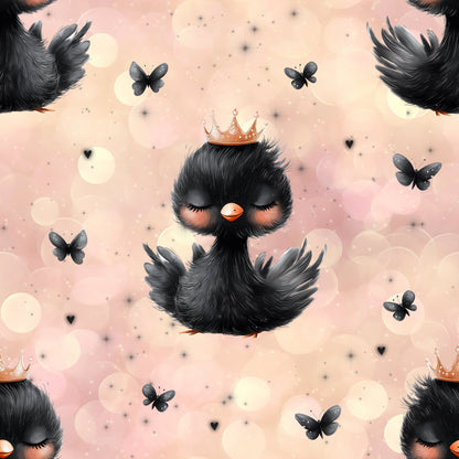 Kinderstoff Jersey Meterware „Schwarzer Schwan" - 0,5m