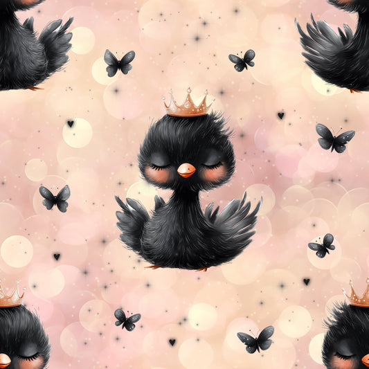 Kinderstoff Jersey Meterware „Schwarzer Schwan" - 0,5m