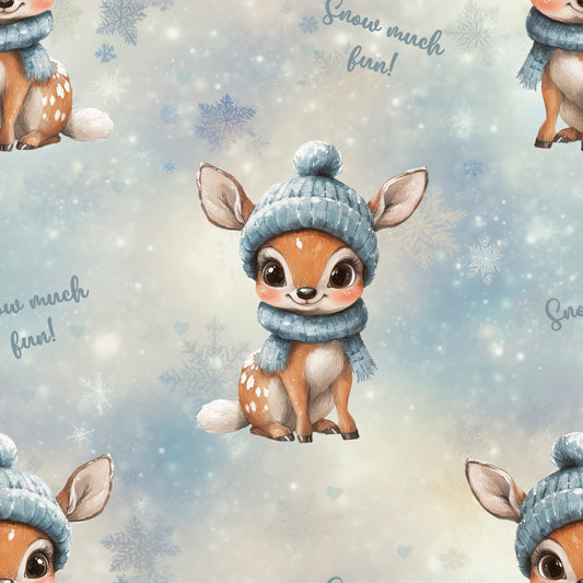 Jersey | Rib Jersey | French Terry „Reh im Schnee" Weihnachten