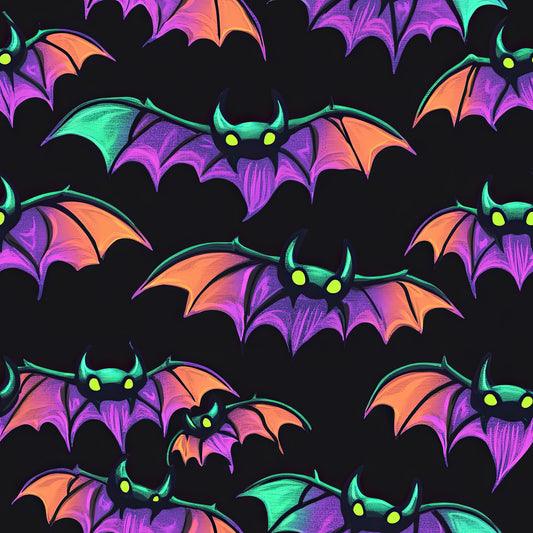 Jersey oder French Terry Neon Halloween "Fledermaus"