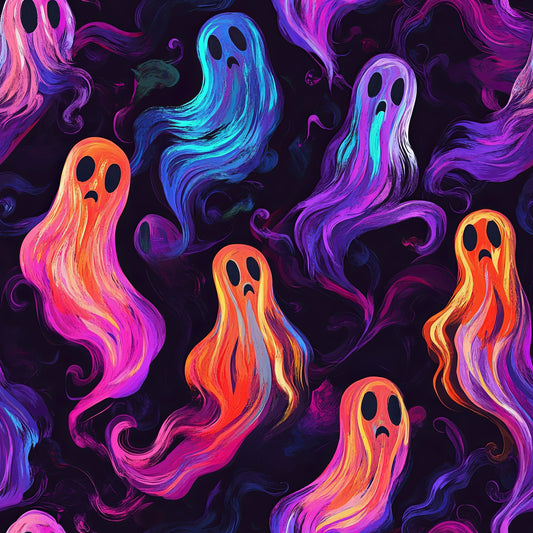 Jersey oder French Terry Neon Halloween "Geister"