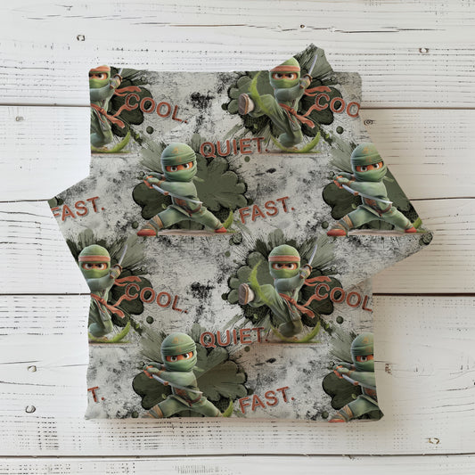 Kinderstoff Meterware 0,5m French Terry „kleine Ninja"