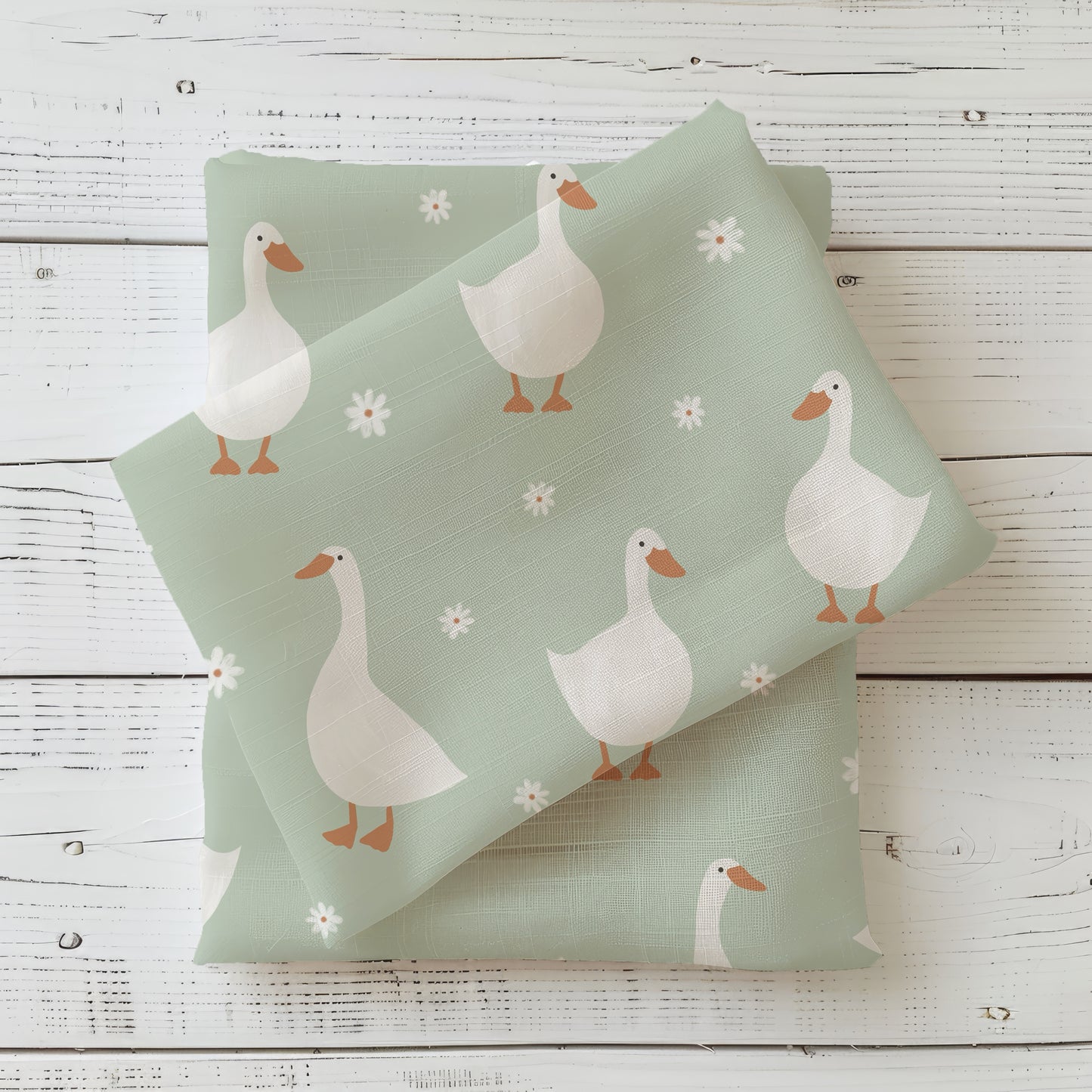 Frühlingsgänse | Gänse Stoff Meterware | Baby- und Kinderstoff