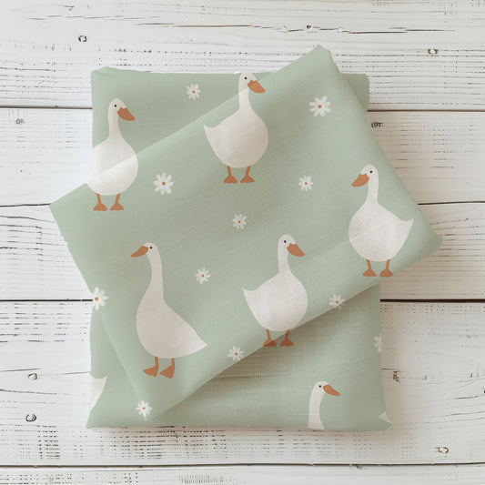 Frühlingsgänse | Gänse Stoff Meterware | Baby- und Kinderstoff