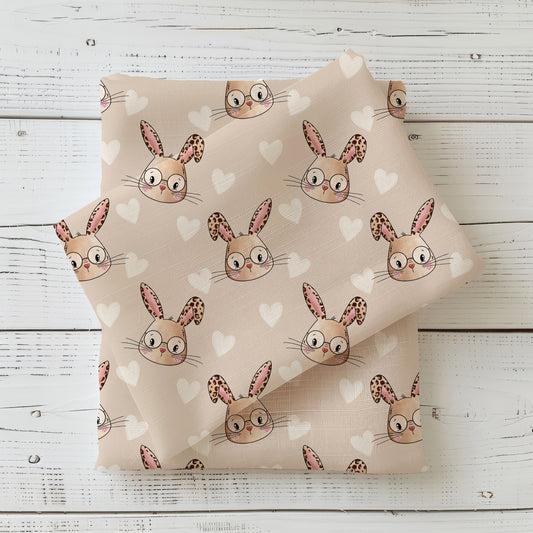 Leo Bunny Love | Hasen Stoff Meterware | Kinderstoff