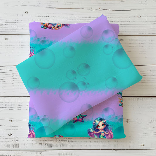 Kombi Stoff - Jersey | French Terry Stoffe "Magic Mermaid"