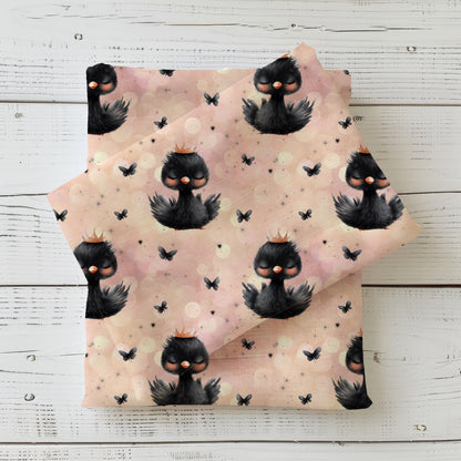 Kinderstoff Jersey Meterware „Schwarzer Schwan" - 0,5m