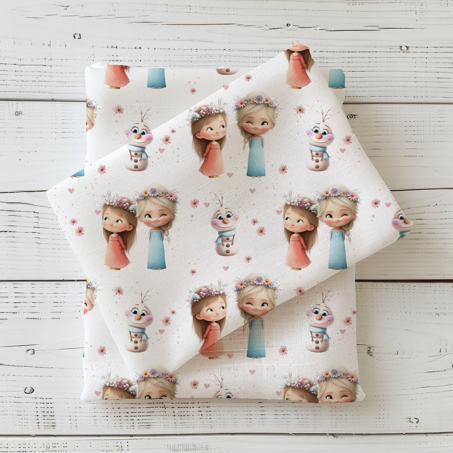 Schnee Schwestern | Mädchen Stoff Meterware | Kinderstoff