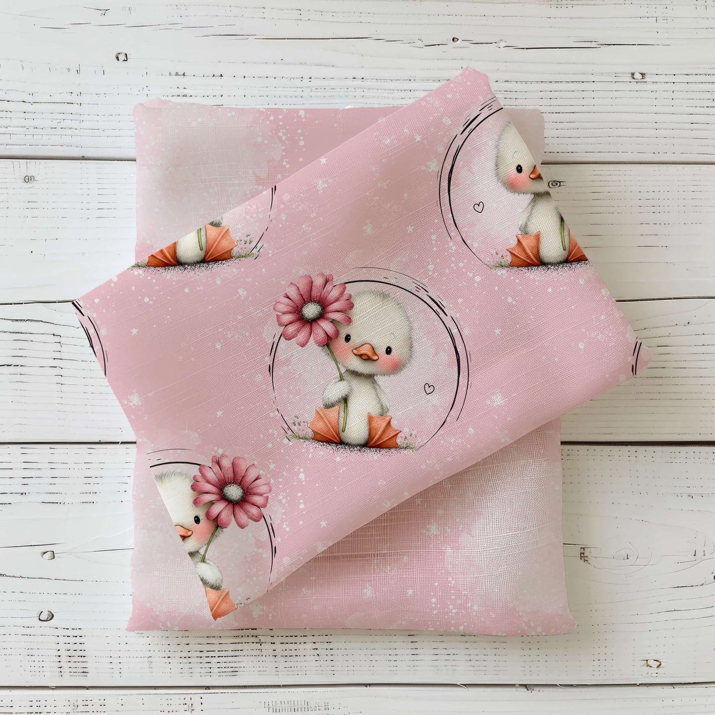 Kleines Glücksentchen | Enten Stoff Meterware | Baby- und Kinderstoff