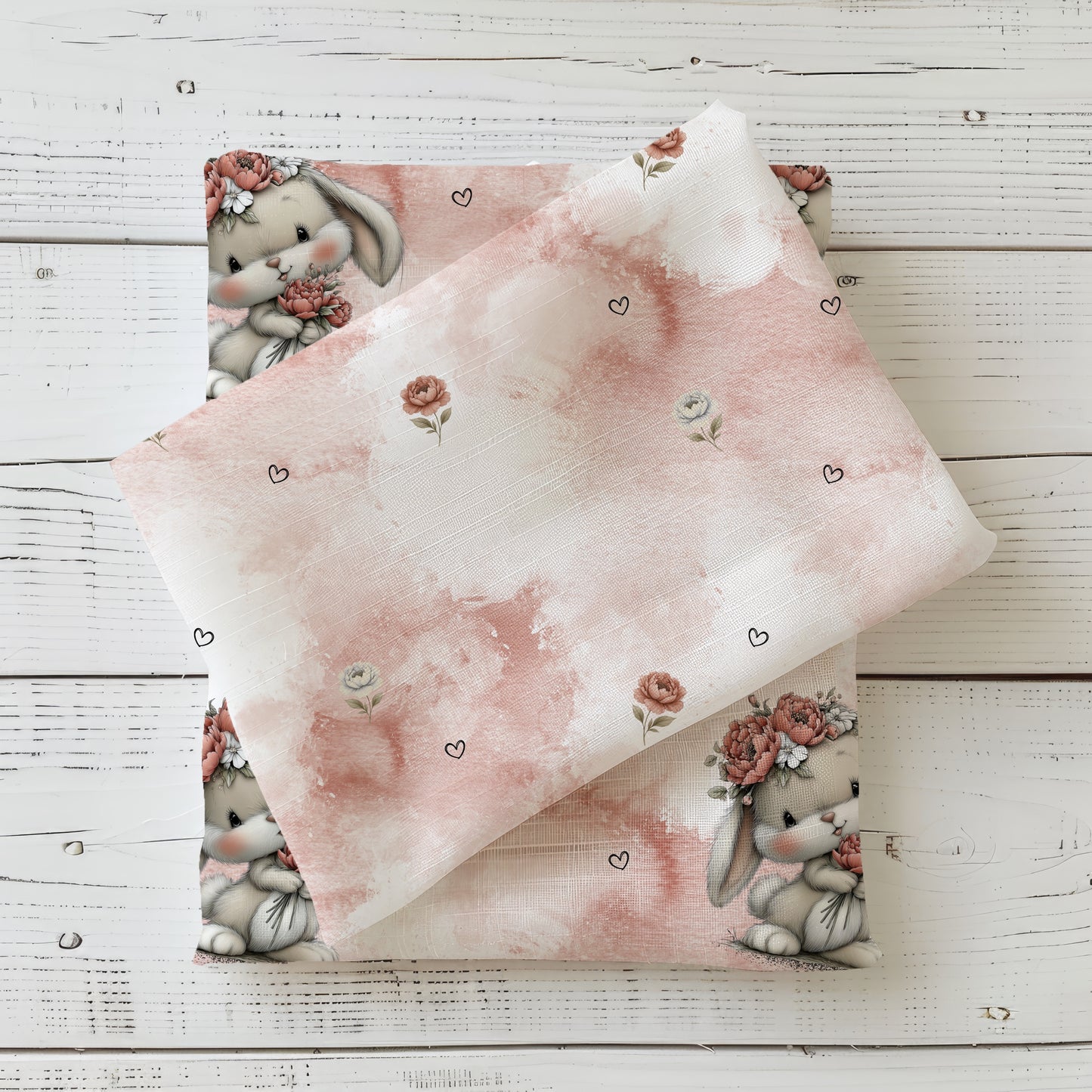 Kombi Stoff Jersey | Rib Jersey | French Terry "Blumen & Herzen"