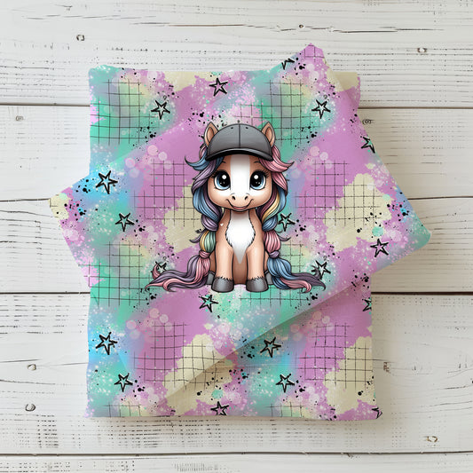 Panel Stoff "Cooles Pony" - Jersey oder French Terry - inkl. Kombi