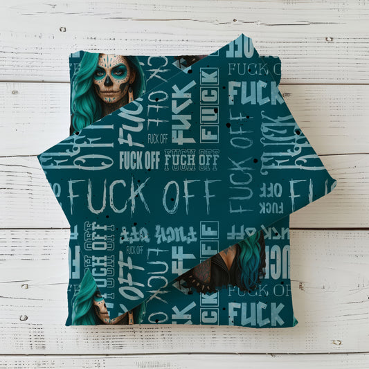 Kombi Stoff Jersey | Rib Jersey | French Terry  „Viva La Rebel" Petrol