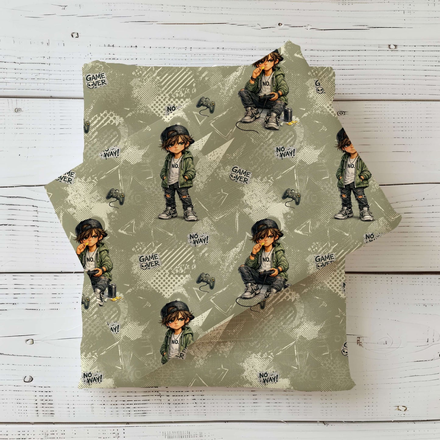 Urban Gamer Retro | Gamer Stoff Meterware | Kinderstoff