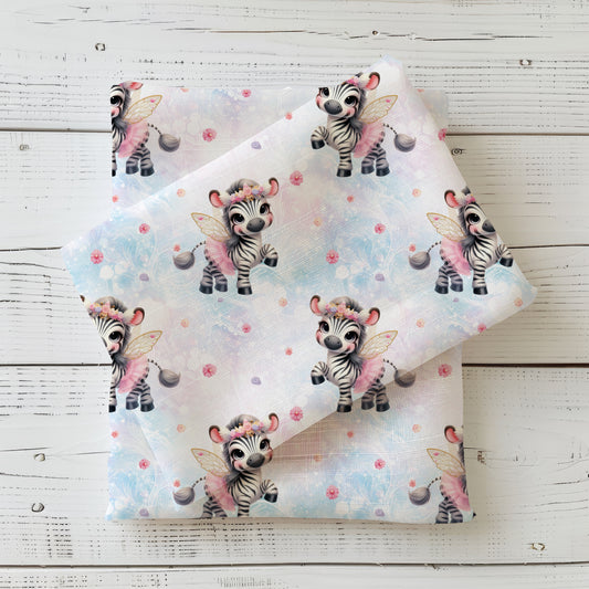 Kinderstoff Meterware French Terry – „Zebra Fee"