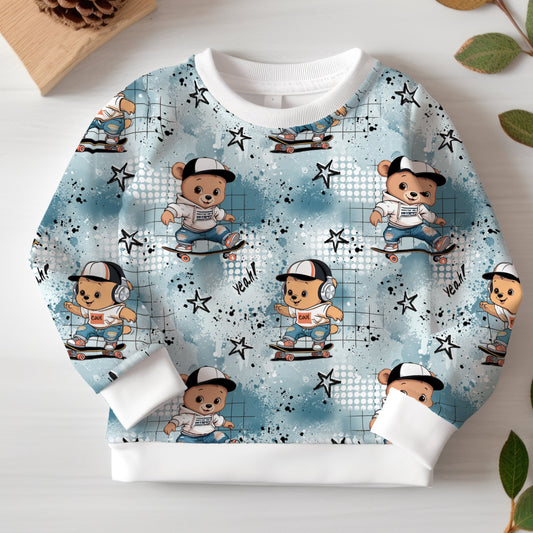 Sweatshirt Kinder "Skater Bär" - French Terry