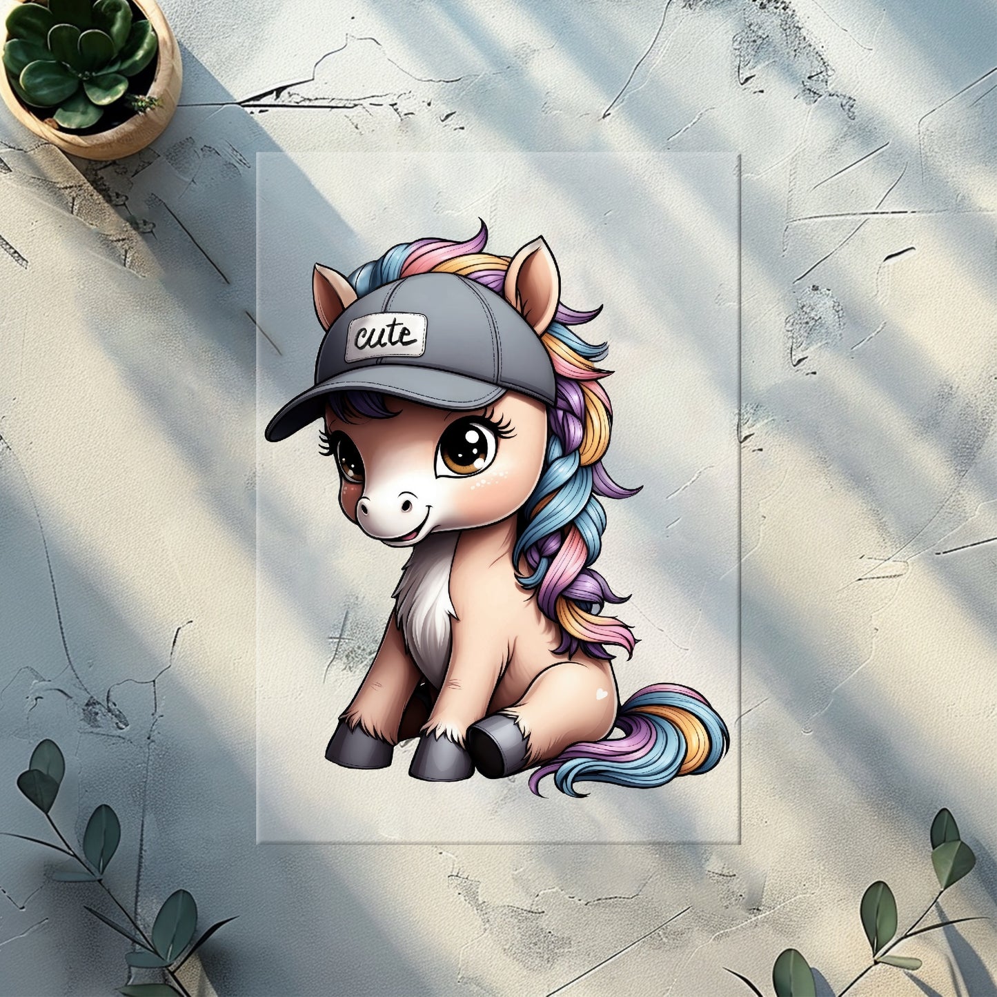 Stoffpaket 0,5m "Cooles Pony" - French Terry | Bündchen | Bügelbild